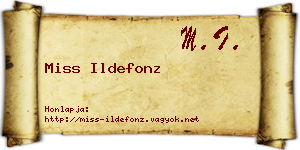 Miss Ildefonz névjegykártya